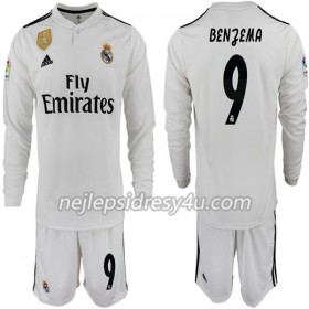 Fotbalový Dres Real Madrid BENZEMA 11 Dětské Domácí 2018/19 Dlouhý Rukáv
